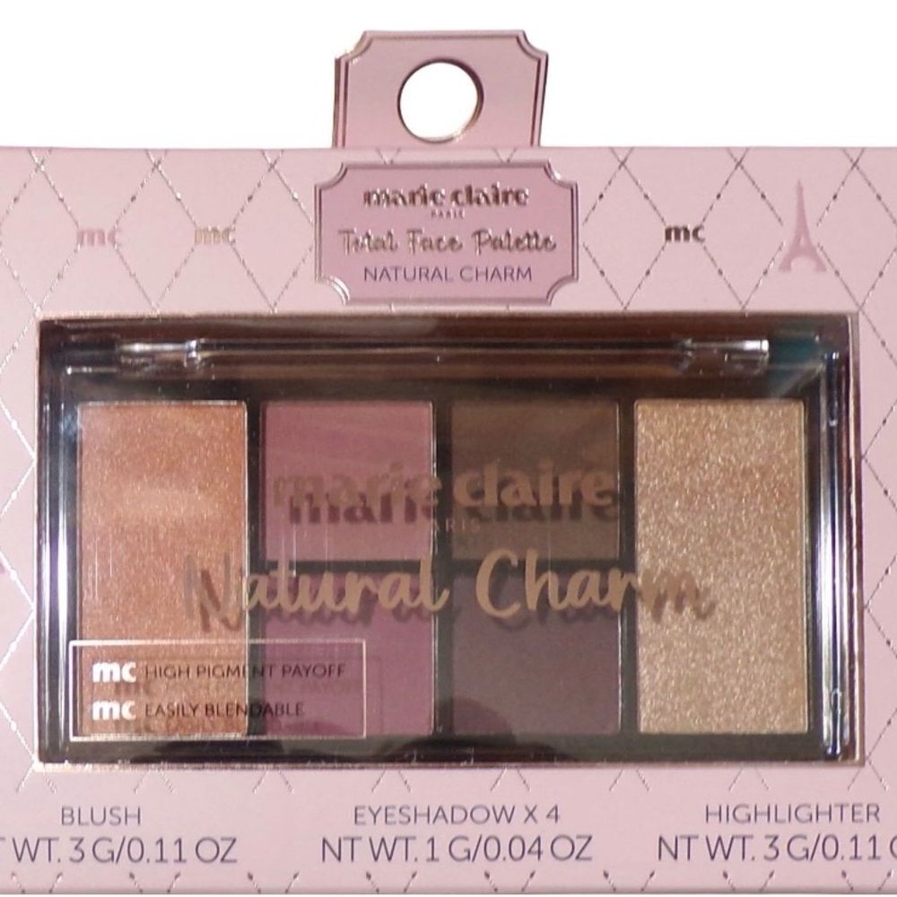 🛍️Marie Claire Paris Natural Charm 
Face Blush palette-Highlighter -Eyeshadow